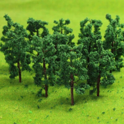 D5020 50pcs N Scale 1:160 Tower Trees 5cm Deep Green Iron Wire Trains Layout - Image 1 of 4