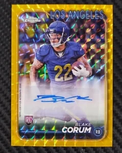 2024 Topps Chrome Blake Corum Yellow 39/75 Refractor Auto Rookie RAMS #RABCO - Bild 1 von 5