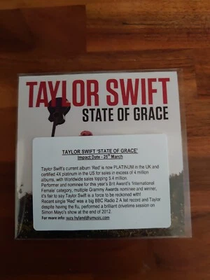 TAYLOR SWIFT 'STATE OF GRACE'' NEW UK CD PROMO + PRESS STICKER - Image 1 of 2