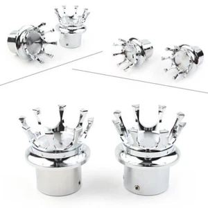 Front Axle Nut Cover Silver Bolt Cap Crown for Harley XL 1200 Dyna Touring Glide - Picture 1 of 6