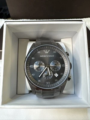 Emporio Armani AR5964 Men's Chronograph Grey Dial  Stainless Steel Watch NWT - Image 1 of 3
