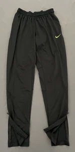Dri Fit Nike Athletic Pants Mens Size Medium Black Green Ankles Zip Drawstring - Picture 1 of 15
