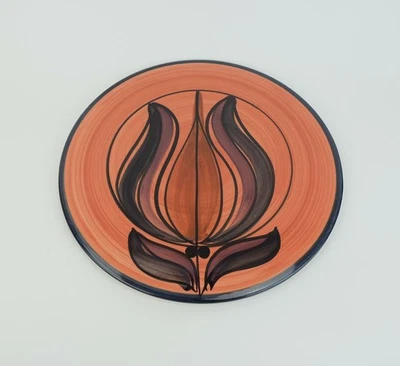 mid century keramik TORTENPLATTE kuchenplatte stützel sachs aalen dec. dalia - Bild 1 von 4