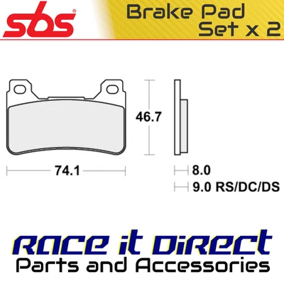 Pastilhas de freio para Honda CB 1000 R 2008-2017 dianteiro DS-1 Road Racing SBS - Imagem 1 de 4
