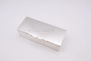 Antigua caja de estampillas triples de plata de ley con sello Birmingham 1876 - Imagen 1 de 13