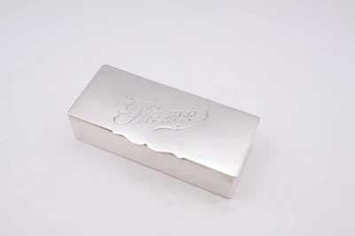 Антикварная коробка с тремя марками из стерлингового серебра с клеймом Бирмингем 1876 - Изображение 1 из 4