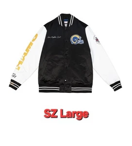 Mitchell & Ness LA Rams Team Origins Training Black & White Varsity Jacket Sz L - Picture 1 of 6