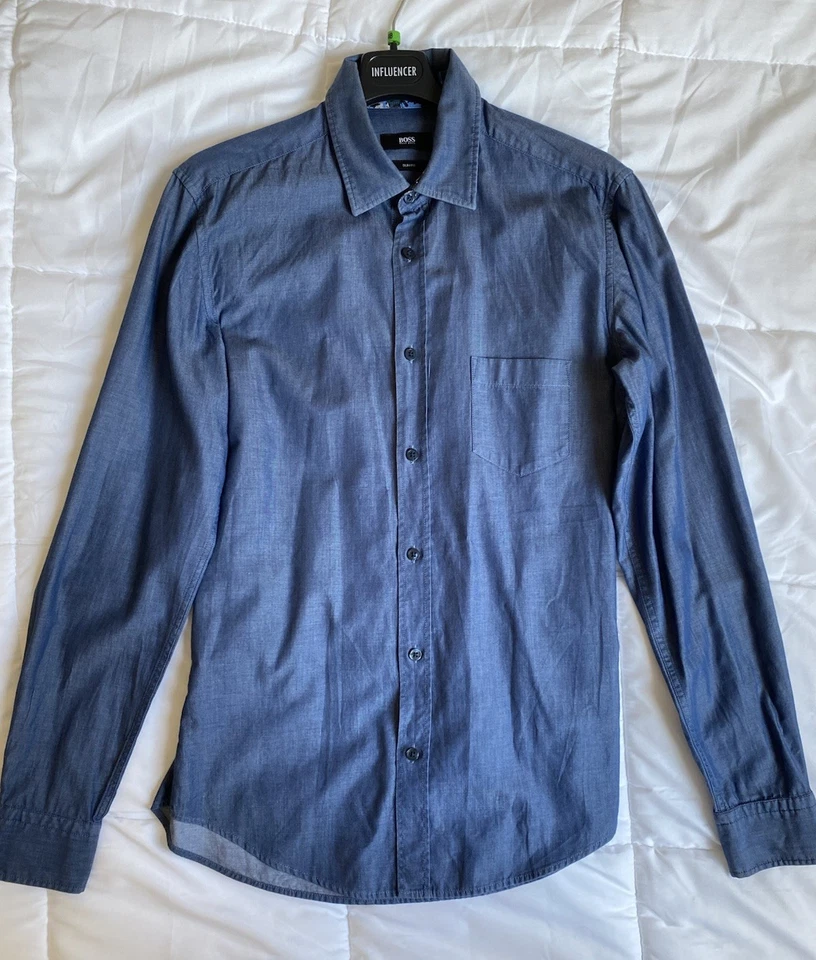 Camicia Blu Hugo Boss Slim Fit - Immagine 1 di 4