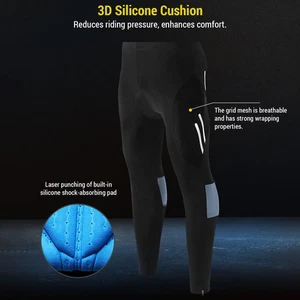 Riding Pants Men's Mountain Bike Pants With 3D Silicone Cushion Reflective JDGM - Picture 1 of 15