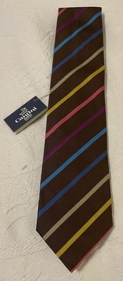 NWT Cantini Firenze Italy Silk Diagonal Striped Neck Tie! - Image 1 of 4