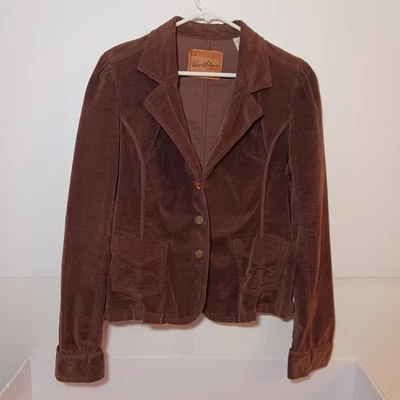 Chaqueta Blazer Levi's Signature Marrón Terciopelo Mujer Talla XL Elastizada Foto 1 de 4