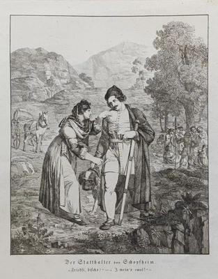 Statthalter Schopfheim Friedli - Sophie Reinhard - Radierung Hebel Gedichte 1820 - Bild 1 von 4