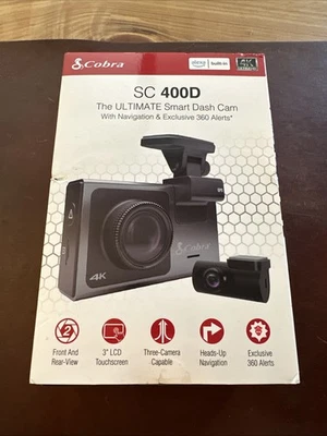 New Cobra SC 400D Dash Cam with Front View Camera - Black - SEALED - Image 1 of 2