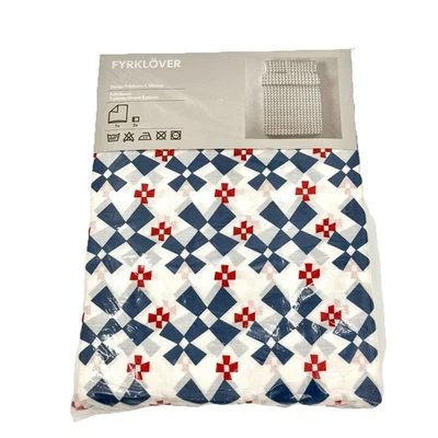 IKEA Швеции кровать чехол королева/полный размер чехол 2 наволочки ветряные мельницы красный синий - Изображение 1 из 4