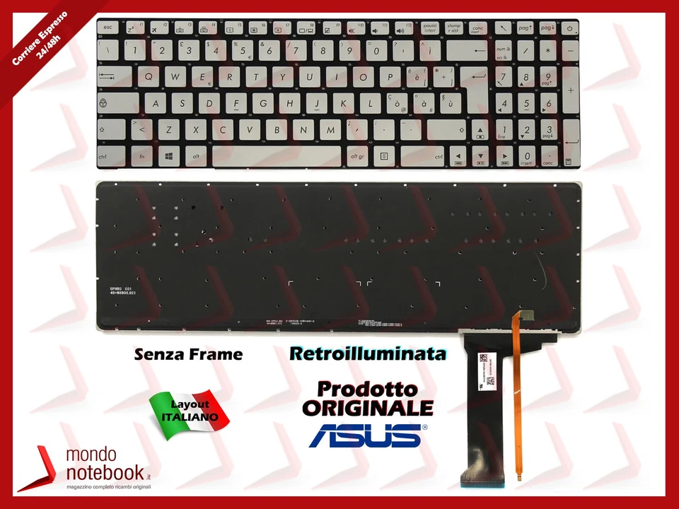 Tastiera Italiana per Notebook ASUS N552VW N552VX Retroilluminata