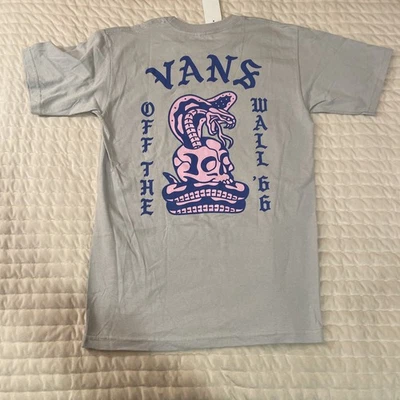 NEW VANS Shirt Mens Small Grey Skull Vans Short Sleeve T- Shirt  NWT - Image 1 of 4