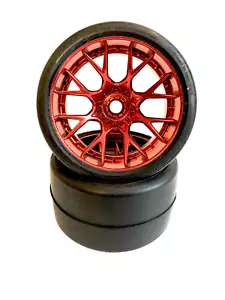 Sweep Racing Monster Truck VHT Crusher Belted Tire on WHD Red Chrome Wheel SWSRC - Imagen 1 de 5