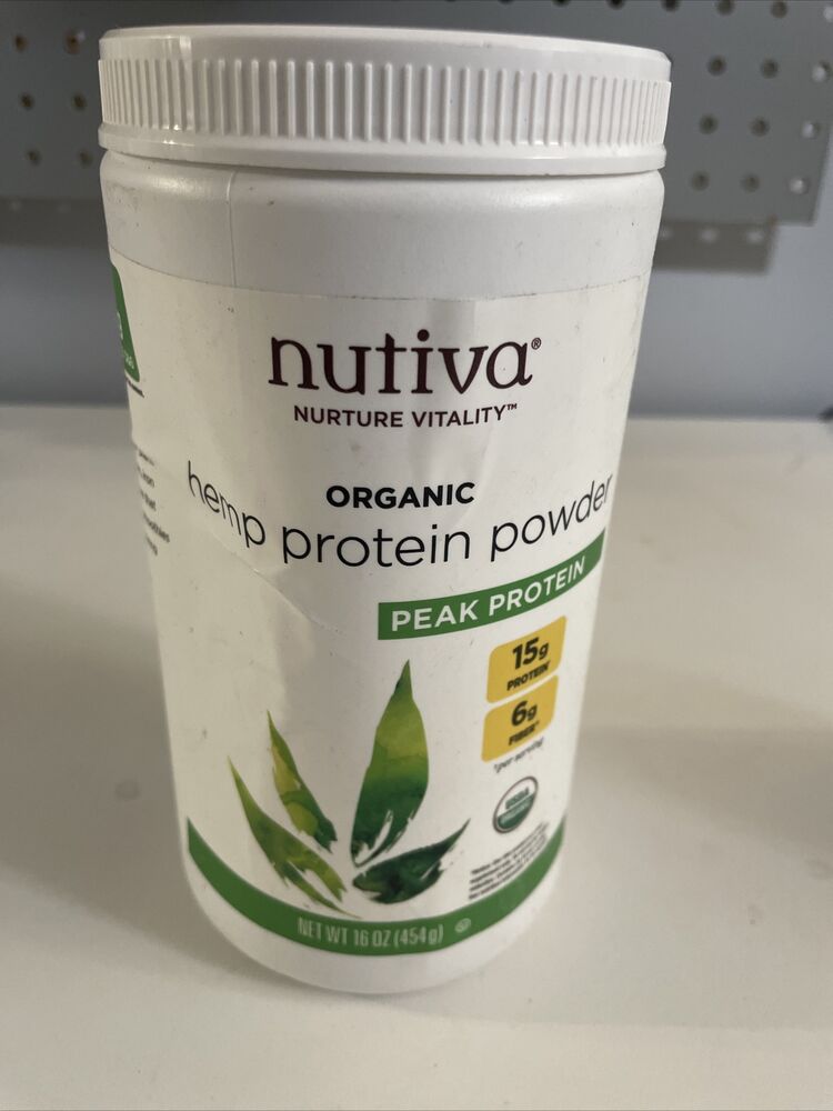 Nutiva Organic Hemp Seed Peak Protein Powder Unflavor 16oz Superfood Shake BENT