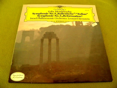 Mendelssohn - Symphonies No. 4 & 5 / Leonard Bernstein - RARE IMPORT DGG LP - Image 1 of 3