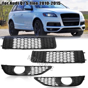 Marco de cubierta de parrilla de luz antiniebla parachoques delantero superior + inferior para Audi Q7 S-Line 10-15 - Imagen 1 de 11
