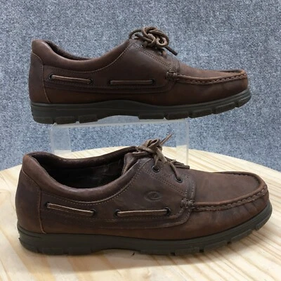 Zapatos Dexter Para Hombres 10.5 M Informales Barco Cuero Marrón Con Cordones Puntera MOC Parte Superior Baja Foto 1 de 4