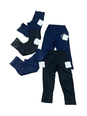 5x NUEVO Pantalones Capri Deportivos Entrenamiento Leggings Para Mujer Pequeños Azul y Negro YELETE Foto 1 de 4