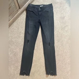 Girls SO Jeans Straight Jeggings Black Gray Distressed size 12 - Picture 1 of 6