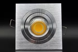 14XSet LED Focos Empotrados Aluminio Cuadrado Cepillado Puntos Giratorios 5 Vatios COB GU10 - Imagen 1 de 5