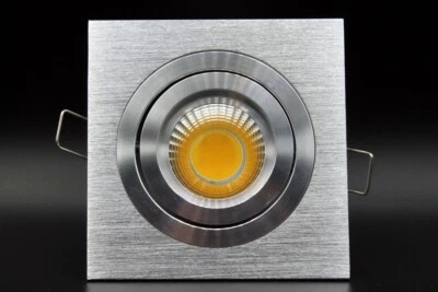 14XSet LED Einbaustrahler Alu quadrat gebürstet schwenkbar spots 5 Watt COB GU10 - Bild 1 von 4