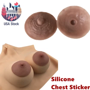 US Stock Stickers Silicone Nipples For Female Adult Fake Nipple Breast Chest - Picture 1 of 12