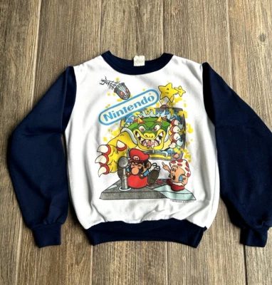 Sudadera Pullover De Colección 1989 Wormser Nintendo Mario Talla 12-14 Cuello Redondo Foto 1 de 4
