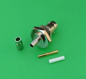 (5 PKS) BNC Female Bulkhead Crimp w/ O-Ring RG174/U RG316 LMR100 - USA Seller - Picture 1 of 3