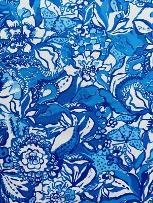 ~ Lilly Pulitzer Fabric Textured Knit  - “Blue Oasis “ 18”x30” # 155 - Image 1 of 2
