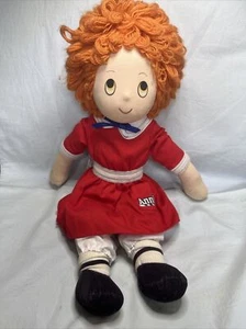 Vintage 1982 Applause Annie Doll Cloth Red Dress Knit Hair - Picture 1 of 7