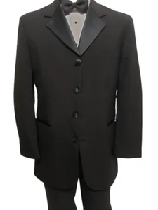 Men's Black Western Longer Style Cowboy Tuxedo Jacket Perry Ellis 4 button - Picture 1 of 2