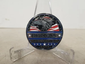 Exclusive Police Law Enforcement Challenge Coin Thank You Coin Thin Blue Line - Picture 1 of 10