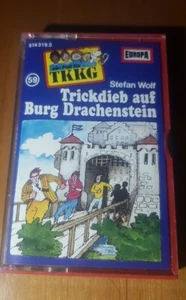 TKKG MC Folge 59 Trickdieb auf Burg Drachenstein EA hellblau ungeschnitten - Bild 1 von 2