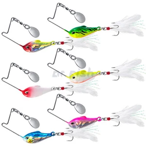 Señuelo de pesca Spinnerbaits de agua dulce para pesca de lubina cebo duro de una sola hoja 6 piezas - Imagen 1 de 9