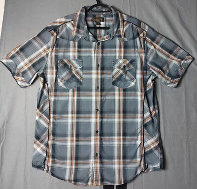 Helix Western Shirt Mens XLarge Plaid Cowboy Piping Athletic Fit Dad Uncle Rodeo - Image 1 of 4