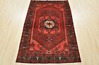 Vintage Tribal Oriental 4'5'' X 6'7'' Red Wool Traditional Hand-Knotted Area Rug