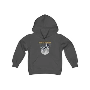 Astronaut Hanging on the Moon Youth Heavy Blend Hooded Sweatshirt - Picture 1 of 33
