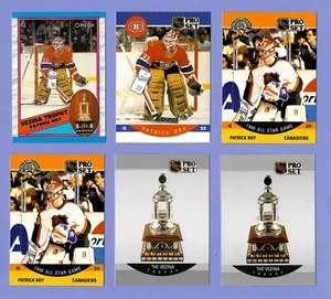 Patrick Roy Lot of 6 Cards (4 Diff) 1989-1991 HOF Canadiens Avalanche NM-MT+ - Picture 1 of 2