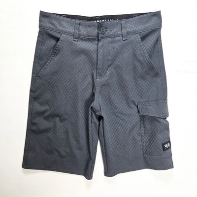 Vans Shorts Youth 14 Grey Vanphibian Cargo Casual Flat Front Bottoms Check Cargo - Image 1 of 4