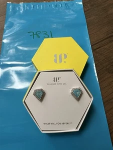 NIB Bomb Party RBP6796 BP Gemstone Studs LC Aquamarine Ice Crystal 925 SS Silver - Picture 1 of 11