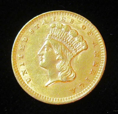 Dólar de oro de alta calidad 1856 G$1 Foto 1 de 2