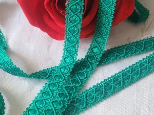 Braid Vintage Green Satin 3 Meters On 1,3 CM A5 - Picture 1 of 4