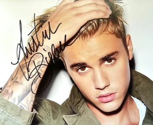 Justin Bieber Firmado 8x10" REAL Auténtico Autógrafo Original con Certificado de Autenticidad - Imagen 1 de 6