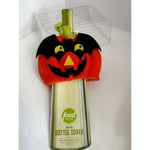 Food Network Halloween Wine Bottle Cover Orange Pumpkin Bat Holiday Decor - Picture 1 of 6