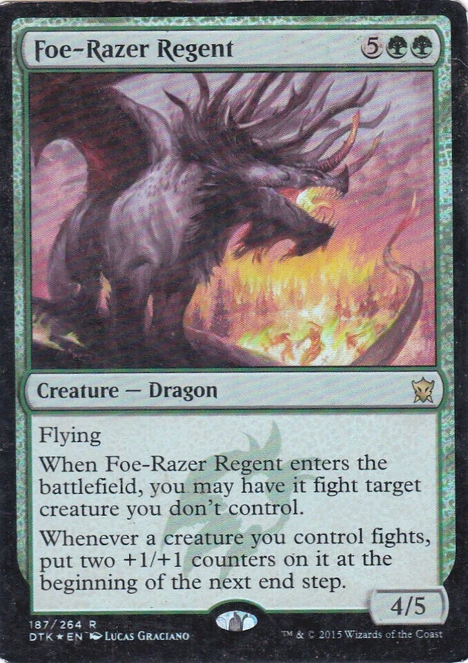 Magic The Gathering DRAGONS OF TARKIR FOIL FOE-RAZER REGENT green card MTG - Image 1 of 1