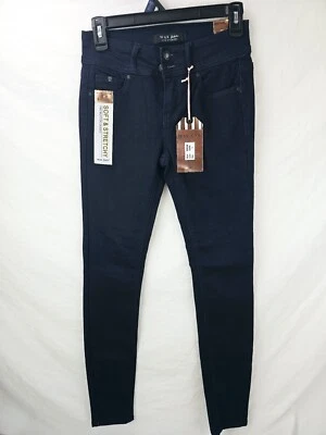 Vaqueros de cera para mujer talla 3 ajustados elásticos tiro medio denim azul oscuro nuevos con etiquetas Foto 1 de 4